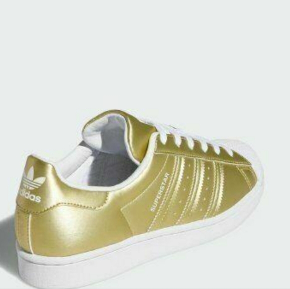 ADIDAS ORIGINALS SUPERSTARS GOLD METALLIC/WHITE W10 - Picture 5 of 9